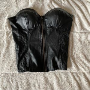 sexy black zip up corset bustier SOLD